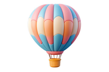 Fototapeta premium Colorful hot air balloon on a white isolated background. transparent background