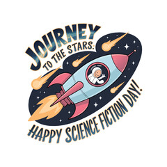 Science Fiction Day Typography Vector Illustration