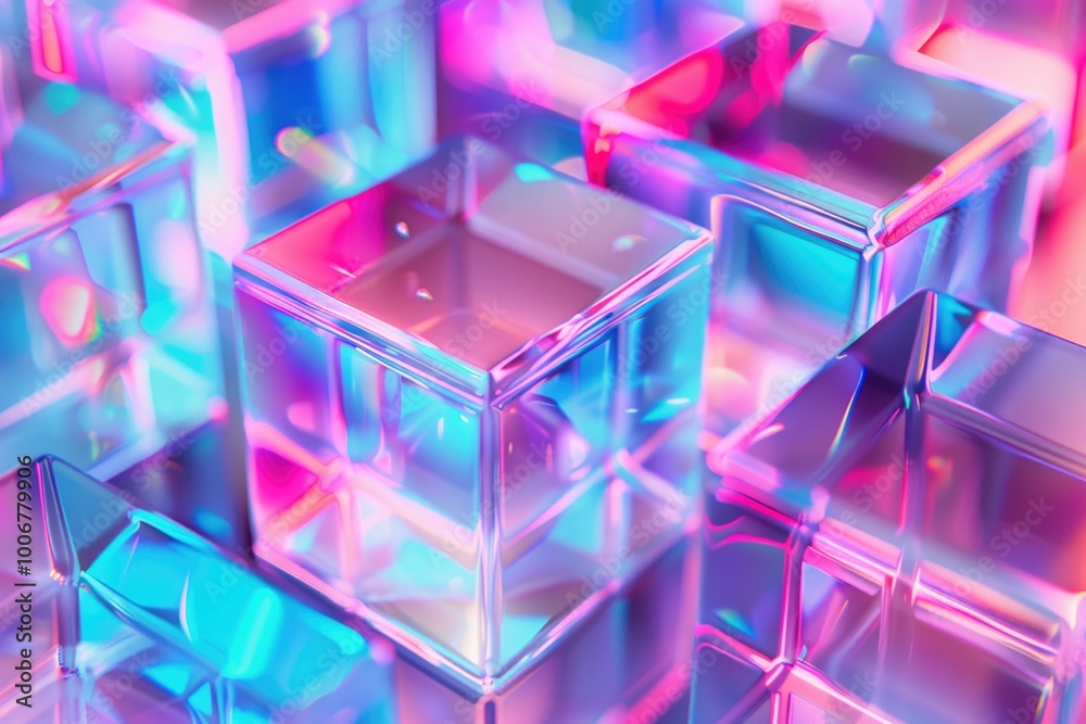 Aufkleber a pile of cubes stacked on top of each other, with some slightly askew