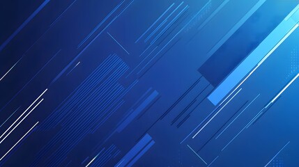 Blue background with diagonal lines and geometric shapes, representing technology or digital design