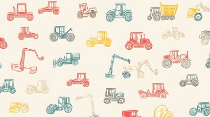 A vector illustration of various vehicles such as cars, ambulances, and police trucks on the street.