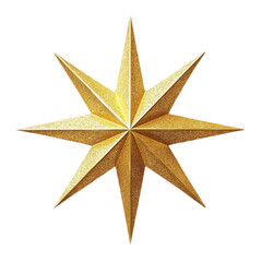 Glimmering Christmas Star Isolated on White Background