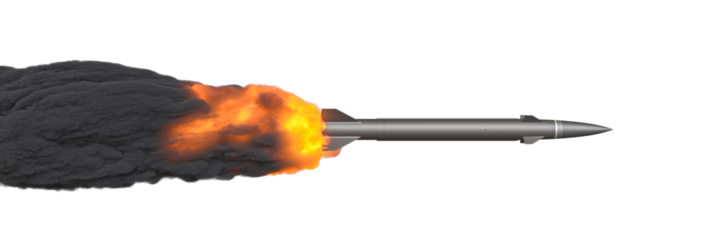 Ballistic missile leaving a trail