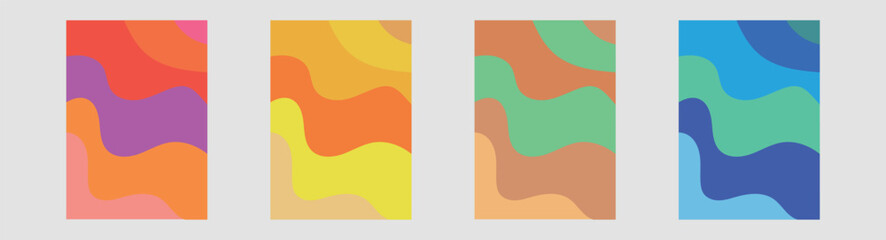 Obraz premium Collection colored wave poster background