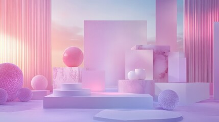 Design Elements Showcase: Vector Backgrounds and Text Placeholders in Pastel Aesthetic