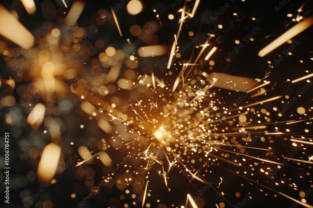Poster sparkler lit up in a dark environment