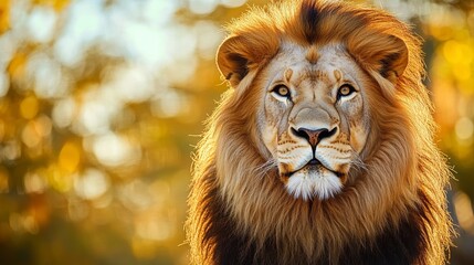 Obraz premium Animal Majesty. Produce a stunning close-up of a wild lion in its natural habitat