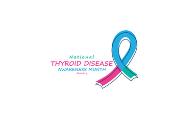 National Thyroid disease awareness month. background, banner, card, poster, template. Vector illustration.