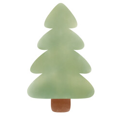 Watercolor illustrations of simple pine trees, perfect for decorations or stickers. Each tree offers a minimalist yet charming design, adding a natural touch to various creative projects.