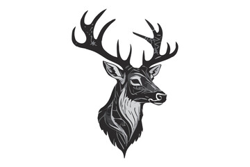 Deer head silhouette design vector file.