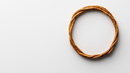 Woven circular wreath on a white isolated background.