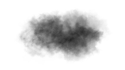 Black fog smoke on transparent background