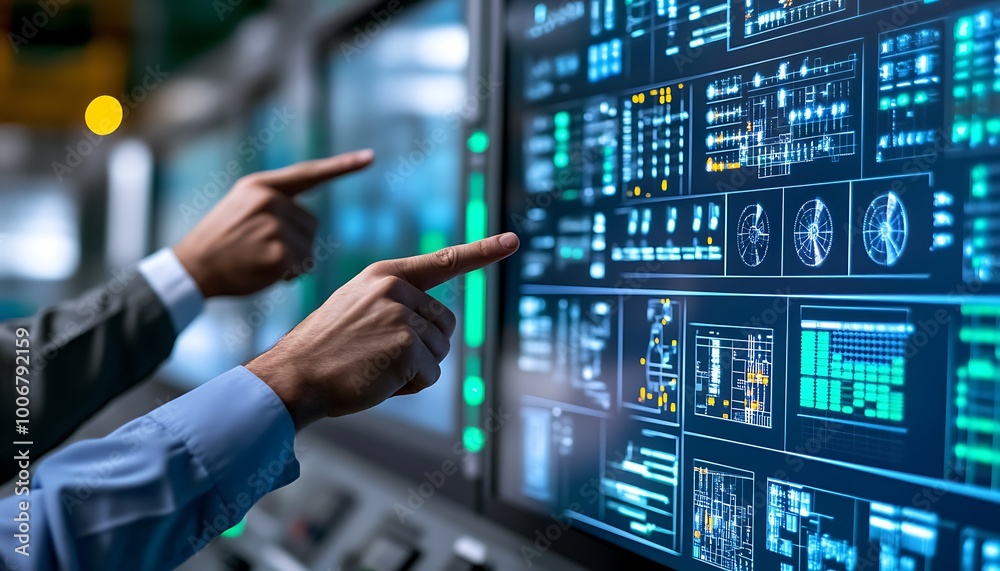 Poster Engineers Coordinating Energy Distribution in Control Center