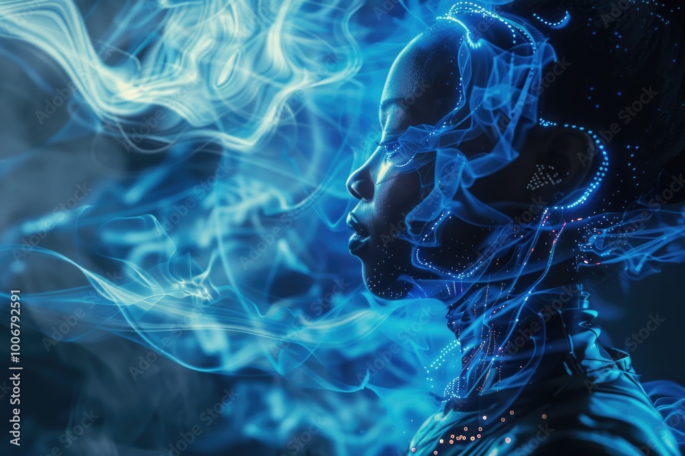 Poster A person with an extraordinary radiant glow emanating from their entire body, creating a striking visual effect