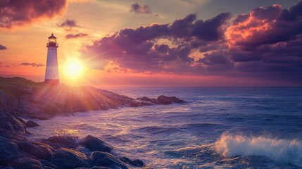 Lighthouse at Sunset