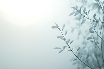 Obraz premium A minimalistic winter background featuring soft hues, snow-covered landscapes, and subtle details that capture the essence of winter's calm