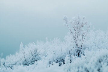 A minimalistic winter background featuring soft hues, snow-covered landscapes, and subtle details that capture the essence of winter's calm
