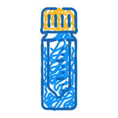 conical vial chemical glassware lab doodle icon sketch vector. conical vial chemical glassware lab sign. isolated symbol illustration
