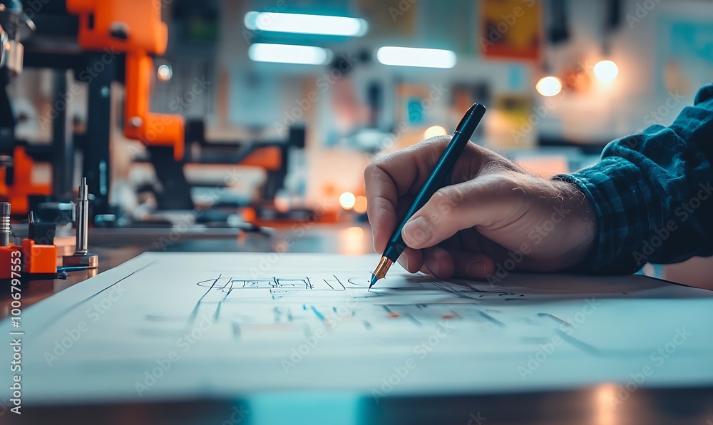 Poster senior engineer adjusting circuit board with junior observing