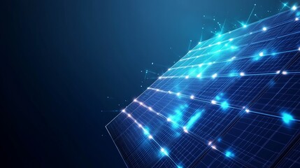 Obraz premium An innovative digital grid with interconnected glowing blue lights, representing cutting-edge tech and modern design.