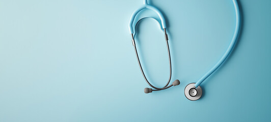 Fototapeta premium A stethoscope on a blue background