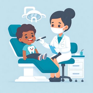 child dentist appointment cartoon style clip art preview