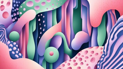 Vibrant Abstract Landscape with Surreal Elements