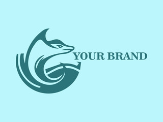 Stingray Logo with Letter C Integration Vector Stingray Logo with Letter C Creative Stingray Logo Design tingray Symbol in Letter C Shape