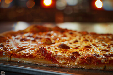 pizza on a wooden board