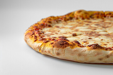 A delicious fresh pizza on a white background