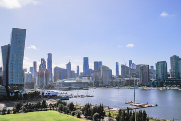 A Panoramic View of Melbourne's Docklands Skyline