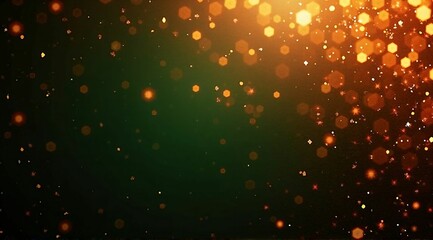 Fototapeta premium Festive Green and Gold Bokeh - Christmas Lights and Holiday Cheer