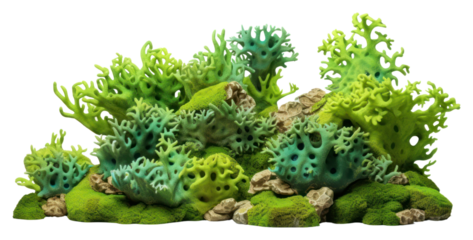 PNG Coral reefs with algae nature plant green.