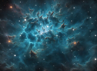 Fototapeta premium Space nebula. Giant interstellar cloud and stars scattered across the universe