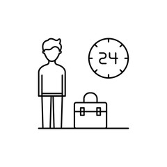 employee icon, work 24 hours