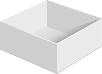 Square container mockup. Realistic blank paper box