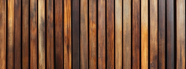  Wall made of wood. Wooden panels made from slats. Texture of vertical timber lines. Modern interior design from planks. Decorative surface for the construction of fences and facades. 