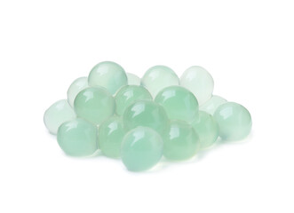 Pile of bright tapioca pearls isolated on white
