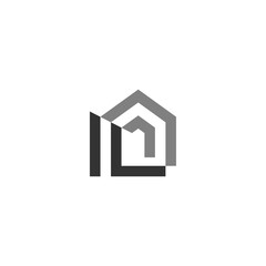 abstract house logo in flat vector design