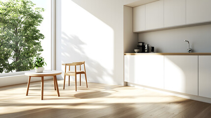 a modern minimalist interior design of a minimalist kitchen