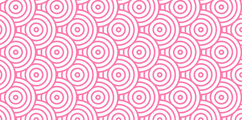 Overlapping Pattern Minimal diamond geometric transparent waves spiral and abstract circle wave line. seamless pink tile stripe create retro square line fabric pattern white background.