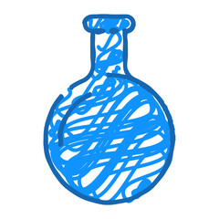round bottomed flask chemical glassware lab doodle icon sketch vector. round bottomed flask chemical glassware lab sign. isolated symbol illustration