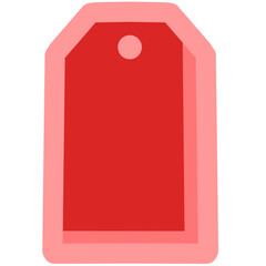 Red Price Tag Icon in Minimalist Cartoon Style