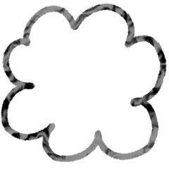 Abstract Black and White Cloud Shape Illustration with Gradient Effect