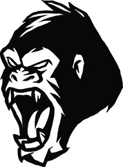 Vector illustration Gorilla Head Logo Template isolated in a white background