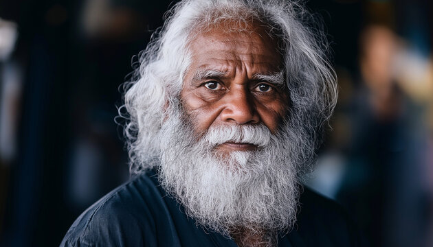 Portrait of a Thoughtful Elderly Man with Gray Beard