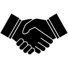 handshake completely silhouette icon 