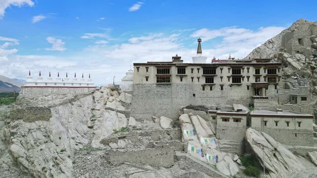 A stunning Shey monastery amidst dramatic mountain landscapes, Ladakh
