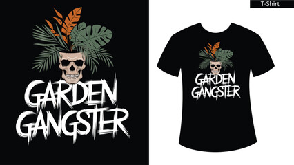 Garden Gangster Concept T-Shirt Design Vector 
