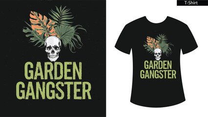 Garden Gangster Concept T-Shirt Design Vector 